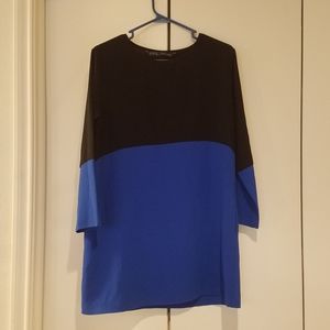 Donate soon -Zara Cobalt Blue&Black Two Tone Dress